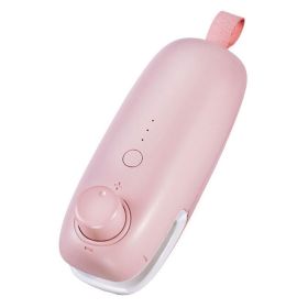 1pc Sealing Machine Mini Heat Sealer, Upgraded USB Charging 2 In 1 Heat Sealer Cutter Rechargeable (Color: Pink)