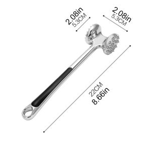 Multifunction Meat Hammer Meat Tenderizer Portable Steak Pork Tools Two Sides Loose Stainless Steel (Color: C)