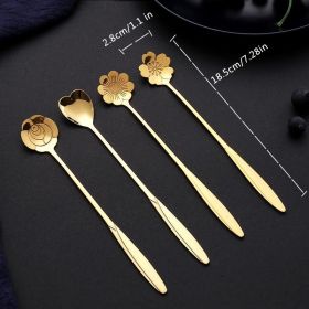 4pcs/set Coffee Scoop; Ice Cream Dessert Scoop (Color: Golden, Size: 4PC Set)