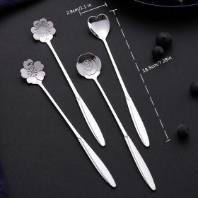 4pcs/set Coffee Scoop; Ice Cream Dessert Scoop (Color: Silvery, Size: 4PC Set)
