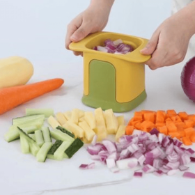 1pc Diced Onion; French Fries; Carrot And Ham; Cucumber And Potato Cutter (Color: Yellow)