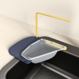 2pcs Kitchen Sink Drain Rack With Filter Multi-Functional Triangular Sink Disposable Kitchen Waste Filter (Color: Blue Yellow)
