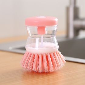 Cleaning Brush; A Multi-functional Brush That Automatically Adds Detergent; Used For Washing Dishes; Brushing Pots (Color: Pink)