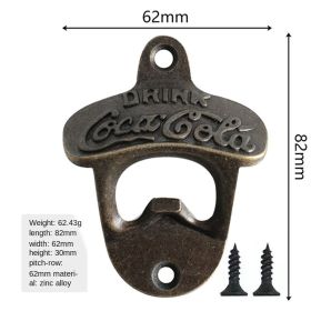 Zinc Alloy Bottle Opener Wall Mounted (Color: C, Ships From: China)