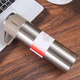1pc/1Set Stainless Steel Thermal Cup; With Gift Box Set; Double Layer Leakproof Insulated; Keeps Hot And Cold Drinks (Color: Steel Color Single Cup)