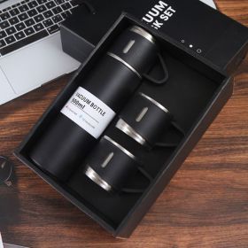 1pc/1Set Stainless Steel Thermal Cup; With Gift Box Set; Double Layer Leakproof Insulated; Keeps Hot And Cold Drinks (Color: Black + Gift Box + 2 Cup Covers)