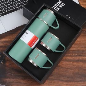 1pc/1Set Stainless Steel Thermal Cup; With Gift Box Set; Double Layer Leakproof Insulated; Keeps Hot And Cold Drinks (Color: Green + Gift Box + 2 Cup Covers)