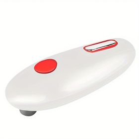 1pc Electric Can Opener; Automatic Safety Can Opener With One Contact; Battery Operated (Color: White)