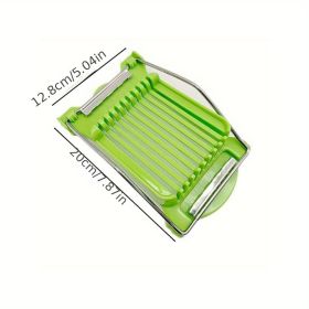 1pc, Multifunctional Luncheon Meat Cutter, Stainless Steel Egg Cutter, Cutting 10 Pieces For Fruit and Vegetables (Color: Green Luncheon Meat Slicer)