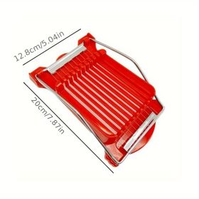 1pc, Multifunctional Luncheon Meat Cutter, Stainless Steel Egg Cutter, Cutting 10 Pieces For Fruit and Vegetables (Color: red lunch meat slicer)