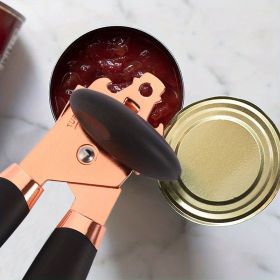1pc Kitchen Multifunctional Can Opener Modern Minimalist Canning Tool Can Opener Stainless Steel Can (Color: Black)