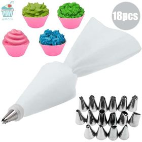 8/10/18PCS Silicone Pastry Bag Tips Kitchen Cake Icing Piping Cream Cake Decorating (Color: Blue 2)