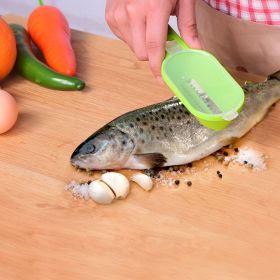 Fish Skin Brush Scraping Fishing Scale Brush Graters Cleaning Peeler Scaler Scraper Seafood Tools (Color: Green)