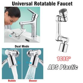 1pc New Universal 1080Â° Rotation Extender Faucet Aerator; Plastic Splash Filter; Kitchen Washbasin Faucets (Color: Dual Mode 1080)