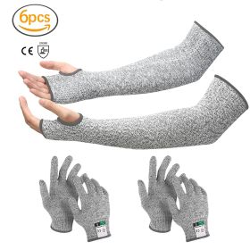 6pcs Multi-purpose Abrasion-resistant and Cut-resistant Sleeve and Glove Combination for Use in The Kitchen (Size: XL)