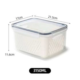 Storage Box Fridge Organizer Storage Containers Pantry Kitchen Organizer (Color: 3150ML)