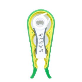 1pc Lid Opener Tool; for Jars and Bottles Multi Function For Seniors; Rubber Grip Bottle Opener (Color: White Gray +green)