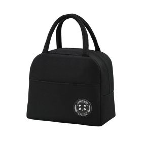 1pc Insulated Lunch Bag; Portable Large Capacity Waterproof Leakproof Reusable Tote For Travel Work School (Color: Black)