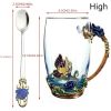 1pc Rose Enamel Crystal Tea Cup