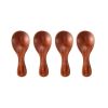 4Pcs Mini Wooden Spoons; Short Handle Wood Spoons for Condiments Kitchen Gadgets