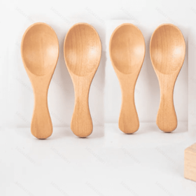4Pcs Mini Wooden Spoons; Short Handle Wood Spoons for Condiments Kitchen Gadgets (Color: Color #2)