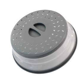 1pc Collapsible Microwave Splatter Cover For Food; Multifunctional Silicone Folding Oil-proof Splash-proof Cover (Color: Grey)