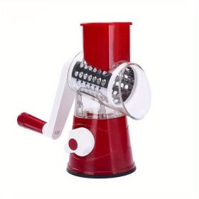 4in1; Vegetable Slicer; Multifunctional Devise; Manual Rotary Food Grater, Cutter, Kitchen Gadgets (Color: Red)