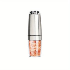 1pc/2pcs Electric Salt or Pepper Mill Herb or Spice Grinder Automatic Gravity Induction Mill Kitchen Tools (Items: 1pc Silver)