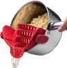 Kitchen Snap N Strain Adjustable Silicone Clip On Strainer for Pots, Pans, and Bowls - Gray