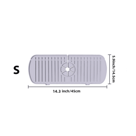 1pc Silicone Sink Faucet Mat Splash Guard; Kitchen Sink Draining Pad Behind Faucet (Color: light gray, Size: S)