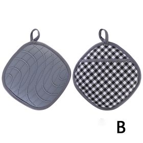 Silicone Covered Oven Mitts and Hot Pads; Nordic Style Microwave Oven Gloves; Kitchen Baking (Items: B)