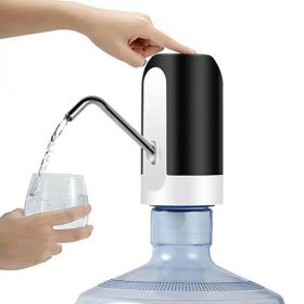 Water Bottle Pump Electric Automatic Universal Dispenser for 5 Gallon Container USB Water Pump (Color: Black)