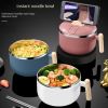 304 Stainless Steel Instant Noodle Cooking Bowl; Large Capacity for Instant Noodles With Lid; Dual-purpose Portable Tableware;
