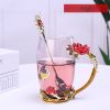 1pc Rose Enamel Crystal Tea Cup