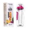 Fruit Infuser Water Bottle 32OZ Juice Shaker w/ Flip Top Lid Anti-Slip Grips For Anytime Use