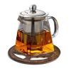WILLART Wooden Tea Pot Trivet | Coaster For Hot Pots Pans Dishes | Kitchen Table Decor; (Set of 2 Coasters)