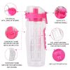 Fruit Infuser Water Bottle 32OZ Juice Shaker w/ Flip Top Lid Anti-Slip Grips For Anytime Use
