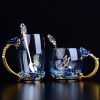 1pc Rose Enamel Crystal Tea Cup