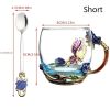 1pc Rose Enamel Crystal Tea Cup