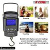 5 Core Fish Scale 110 LBS 50 KG, Handheld Portable Electronic Digital Hanging Hook Scale with 2 AAA Batteries