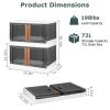 2Pcs 72L Foldable Storage Bins with Lid Collapsible Stackable