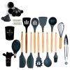 33pcs Set Wooden Handle Silicone Kitchen Utensils Kitchen Gadgets