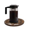 WILLART Wooden Tea Pot Trivet | Coaster For Hot Pots Pans Dishes | Kitchen Table Decor; (Set of 2 Coasters)