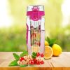 Fruit Infuser Water Bottle 32OZ Juice Shaker w/ Flip Top Lid Anti-Slip Grips For Anytime Use