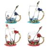 1pc Rose Enamel Crystal Tea Cup