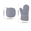 Silicone Covered Oven Mitts and Hot Pads; Nordic Style Microwave Oven Gloves; Kitchen Baking
