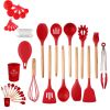 33pcs Set Wooden Handle Silicone Kitchen Utensils Kitchen Gadgets