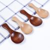 4Pcs Mini Wooden Spoons; Short Handle Wood Spoons for Condiments Kitchen Gadgets
