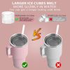 Ice Cube Tray for Stanley Cup: 40 Oz Tumbler Ice Mold Silicone - Hollow Cylinder Ice Maker with Lid and Bin for Water Bottle